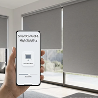 Persianas Eléctricas Inteligentes a Medida para Ventanas, Persianas Automáticas sin Taladro, Persianas Enrollables Motorizadas Inalámbricas con Control Remoto