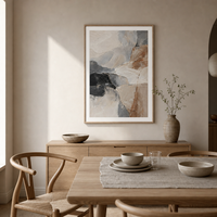Peinture abstraite texturée grise, noire et beige, sur toile encadrée, grande décoration murale de luxe, style nordique moderne, pour la maison ou le bureau