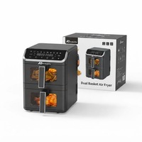 ANBOLIFE-Friteuse à Air Double Empilé Non Toxique, Commande Numérique, Fonctions de Synchronisation et de Match, Pièces Passe au Lave-Vaisselle, OEM, 5LPFAS