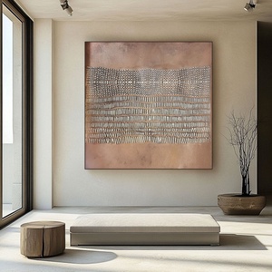 Art mural 3D texturé fait main Wabi-Sabi, peinture à l'huile sur toile, art mural pour entrée, couloir, décoration intérieure neutre - Product Image 5