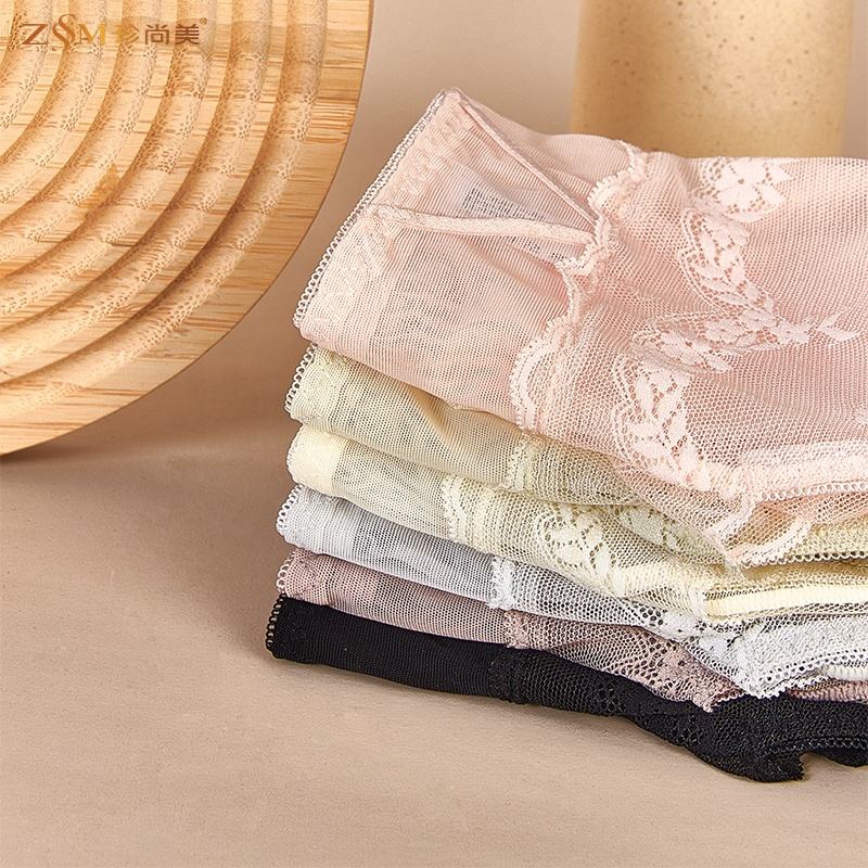 Wholesale Custom Lace Women Briefs Breathable Panty High Elasticity Mid-rise Panties French Lace Ladies Sexy Underwear