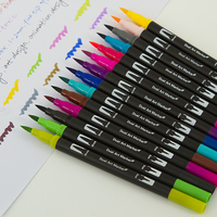 Stylo pinceau aquarelle Queenstar en promotion, encre à base d'alcool, imperméable, double face, effaçable, marqueur de peinture coloré pour artistes