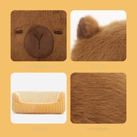 Peluche Capybara Mignonne en Polyester, Coussin Rembourré, Figurine, Compagnon de Sommeil, Cadeau pour Elle