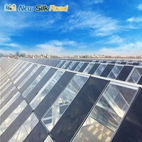 Toit latéral de serre agricole multi-chapelles en acier galvanisé à chaud avec couverture en verre trempé transparent