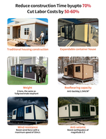 Maison conteneur préfabriquée de 40 pieds, prix compétitif, maisons portables préfabriquées, mini-maison 2 chambres, maison conteneur extensible