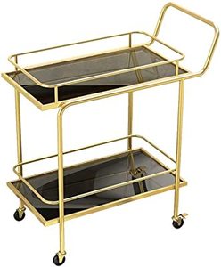 Cheap Gold Rectangular 3-Tier Mirror Glass Top Metal Serving <b>Trolley</b> for Home Hotel Restaurant Kitchen Usage Accessories - Product Image 4