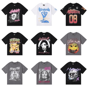 <span class=keywords><strong>Hell</strong></span> Star Vintage Washed Kurzarm-T-Shirt Unisex Locker Geschnitten 100% Baumwolle Geometrisches Muster Atmungsaktiv Feuchtigkeitsableitend Hochwertig - Product Image 2