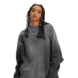 T-shirt Personalizzata di Alta Qualità in Puro Cotone, Stile Vintage Acid Wash Traspirante per Streetwear, Hip-hop, <span class=keywords><strong>Rap</strong></span>, Skateboard e Parkour - Product Image 2