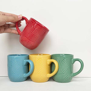 Tasses en céramique personnalisées pour la promotion d'entreprise avec poignée, motif uni, origine Zibo, ensemble de tasses individuelles 7111 - Product Image 4