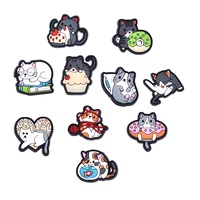 Nouveau dessin animé chat série bricolage trou décoratif chaussures accessoire en plastique souple PVC boucle en Stock-chaussure ornement/sabot charme