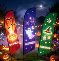 Drapeau de plage léger personnalisé 3x5 pieds avec mât, décoration d'Halloween