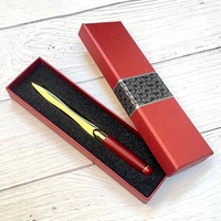 Nouvelle trousse à crayons rectangulaire à rayures, style professionnel, motif totem, boîte à stylos avec couvercle et plateau, lettre en bois