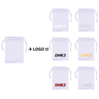 Vente flash en gros 10*15cm Pochette cadeau en polyester blanc personnalisée avec cordon de serrage de haute qualité Sac à cordon de serrage personnalisé doux pour collier