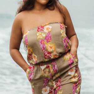 Combinaison ample pour femme à imprimé hawaïen, bandeau, sur mesure, en rayonne, fabriquée par le fabricant - Product Image 4