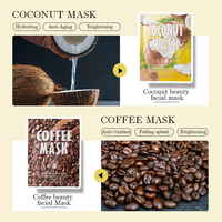 Masque facial en feuille KORMESIC 25ml, enrichi en vitamine C, café, concombre, noix de coco - éclaircissant, blanchissant, hydratant