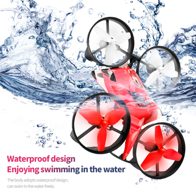 HOSHI JJRC H113 Flying Car Drone 3 in 1 Waterproof RC Aircraft W/ Flying Air/Boat/Land Driving RC Quadcopter Gift