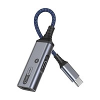 Adaptador de Auriculares Tipo C con Carga Rápida PD |   Divisor de Potencia de Audio 2 en 1 |   Control de llamadas con DAC de alta resolución |   Nylon |   para computadora |