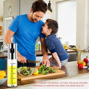 Bouteille pulvérisateur d'huile de cuisine 100 ml, bouteille en verre avec couvercle en acier inoxydable, distributeur d'huile, outil de cuisson pour grillades et barbecue - Product Image 5