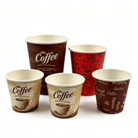 Gobelet en papier à paroi simple, logo personnalisé, gobelet à café jetable, matériau de qualité alimentaire, vente en gros