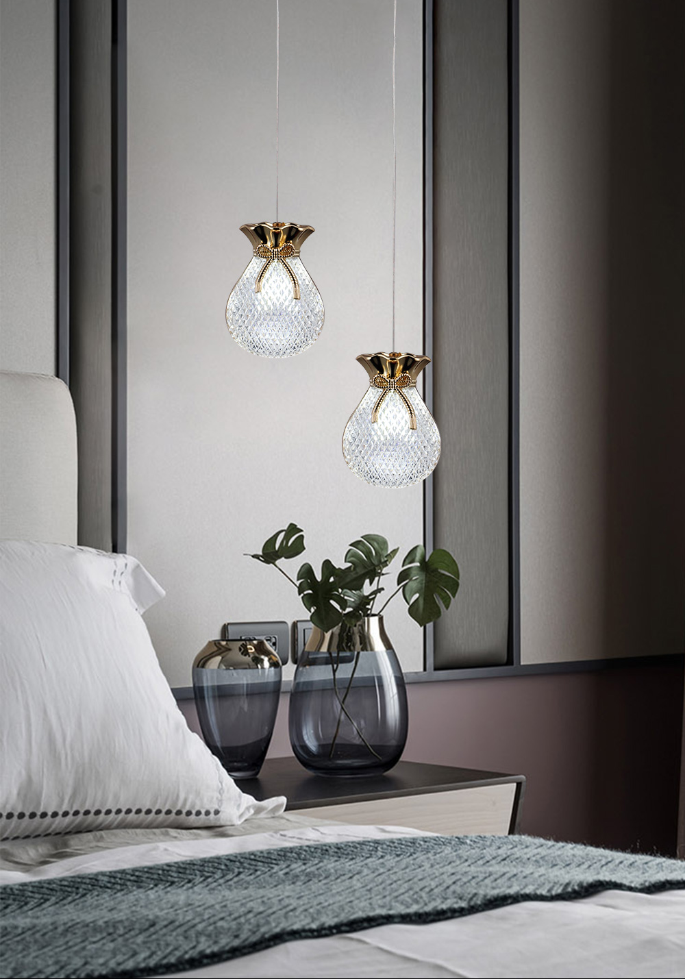 Factory Price Acrylic Hang Lamp Living Room 5w Gold Pendant Light Modern Kitchen Chandelier With Light Source