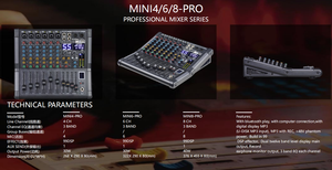 Mezclador de potencia profesional de 4/6/8 canales Bluilt-in Class AB 170W amplificador 99dsp + <span class=keywords><strong>MP3</strong></span> ++ controlador de <span class=keywords><strong>Dj</strong></span> de grabación de computadora - Product Image 6