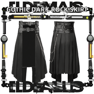 ชุดคอสตูมฮาโลวีนสำหรับผู้ชาย ลายโกธิค กระโปรงครึ่งตัว ซีรีส์ Dark Rock Ashes จากยุโรปและอเมริกา ทำจากโพลีเอสเตอร์ - Product Image 2
