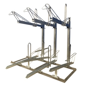 Support de stationnement vertical pour 4 vélos <span class=keywords><strong>en</strong></span> acier inoxydable, robuste et empilable pour un rangement efficace des vélos - Product Image 3