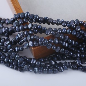 Natural 18cm5-6mm Freshwater Black Baroque Pearls Loose DIY Handmade Jewelry Material Two Sided <b>Gloss</b> <b>White</b> & Pink Color Options - Product Image 4