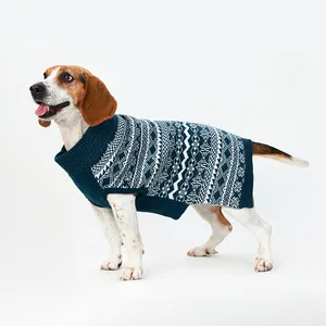Disfraz acrílico para mascotas de invierno Patrones florales Suéteres para mascotas Ropa sostenible para perros de otoño para el calor