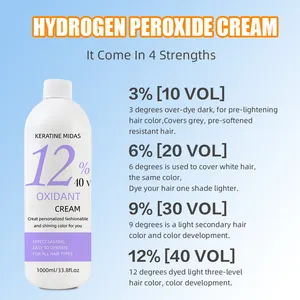 Hoge Kwaliteit 3% 6% 9% 12% Salon Gebruik Peroxide Crème 1000Ml Ontwikkelaar Voor Kleuring Haar Bleken