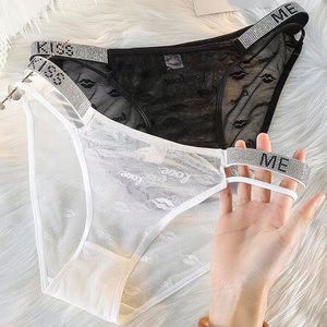 OEM/ODM Venta al por Mayor de Ropa Interior Femenina de Encaje Negro Transparente con Piedras Brillantes, Bragas Elegantes para Chicas Jóvenes, Bikini Transparente - Product Image 2