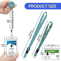 Porte-badge promotionnel de feuilles de palmier tropical avec porte-badges d'identification de clip de bobine rétractable avec clip rétractable feuille tropicale