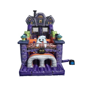 Halloween Haunted Run Obstacle <strong>Course</strong> 48ft Long, 48'- HAUNTED OBSTACLE <strong>COURSE</strong>,inflatable haunted-themed slide combo - Product Image 2