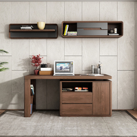 Table d'ordinateur murale en bois avec interface USB rotative, design moderne et créatif