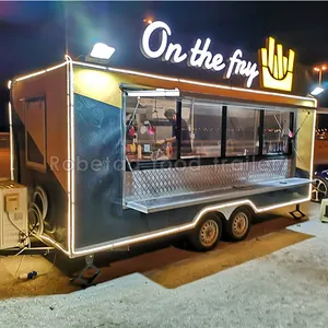 A venda preço barato carrinho de comida móvel quadrado para rua reboque combinado com marca Pasta Donut bebidas de rua para venda