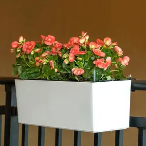 Brice Tuinieren Moderne Dek Rail Self Watering Planter Pot Maceta Riego Automatico Indoor Wit Opknoping Bloempot Met Rack