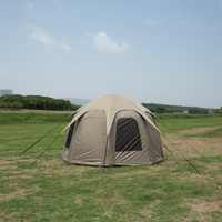 Grande Tente Safari Gonflable Automatique à Structure de Luxe d'une Chambre à Coucher Événements en Plein Air Tissu Oxford Imperméable Contreventement Droit