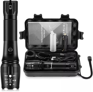 Hot bán đa chức năng cao Lumens Đèn lồng linterna có thể sạc lại trắng T6 LED Torch ánh sáng đèn pin chiến thuật - Product Image 1