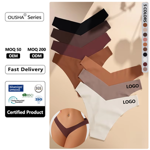 Nhà máy bán buôn liền mạch sexy băng lụa đồ lót quần lót thấp tầng thoáng khí thoải mái mỏng thong tóm tắt. - Product Image 1