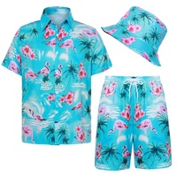 Conjunto de Camisa y Pantalones de Manga Larga para Hombre, Estampado Animal, Estilo Casual, Transpirable, Verano, Europeo Americano, 100% Satén, Gran Venta