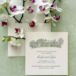 Inviti Matrimoniali Rustici Chic Personalizzati in Carta <span class=keywords><strong>di</strong></span> Cotone Lavanda con Stampa a Rilievo e Incisione per Matrimoni in Stile Country - Product Image 3