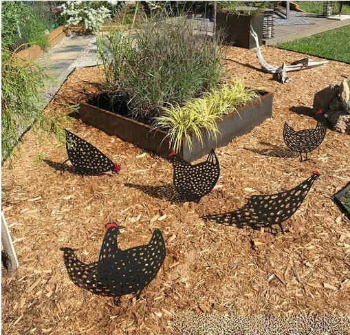 Découpe laser personnalisée art de jardin en métal décoration de sol de pelouse art de jardin d'animaux en métal évider décor en forme d'animal pour l'extérieur