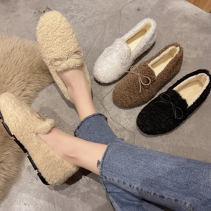 Scarpe da barca mocassini invernali da donna con fodera in pelliccia mocassini Sneakers Design piatto LK602 - Product Image 1