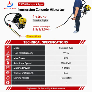 Vibratore per calcestruzzo portatile a immersione con telaio, a benzina, a zaino, per degasificazione e riempimento, direttamente dalla fabbrica - Product Image 3