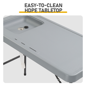 Mesa de Limpieza Resistente de HDPE con Lavabo Integrado - Product Image 4