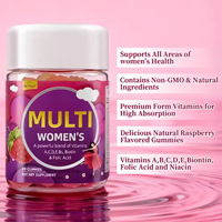 Gommes multivitaminées pour femmes, vitamines A, C, D, E, complexe B, biotine, acide folique, saveur framboise, 60 unités, complément alimentaire