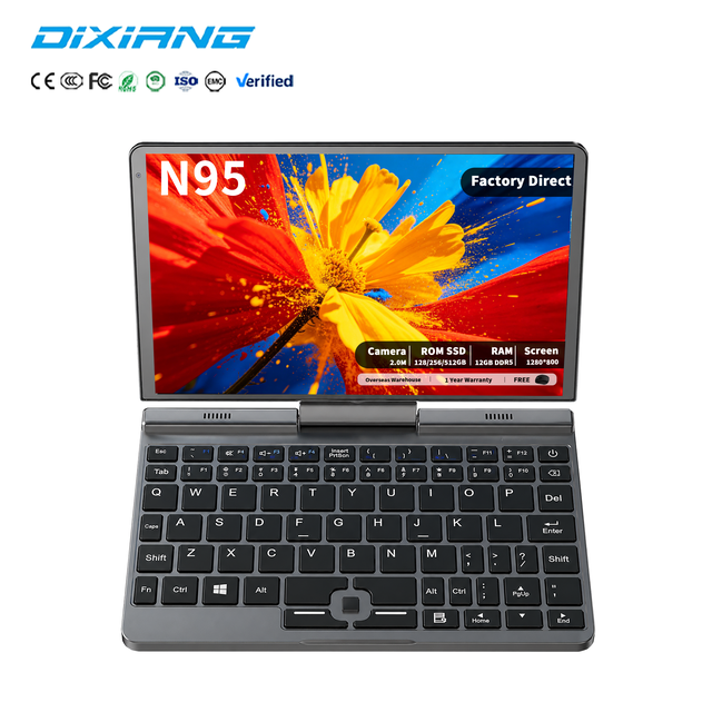 2026 DIXIANG Laptop 10 Point Touch Screen Intel Celeron N95 8 Inch Convertible 2-in-1 Wholesale 12GB DDR5 512GB Business Use