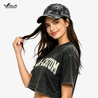 Gorra de Béisbol de Mezclilla Vintage con Lavado Ácido y Efecto Desgastado, Gorra de 6 Paneles con Bordado Personalizado para Hombre y Mujer