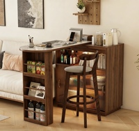 Meilleures ventes : Meuble de comptoir familial moderne en panneaux de bois, réglable, mini-bar d'angle, multifonctionnel et extensible, idéal pour les fêtes