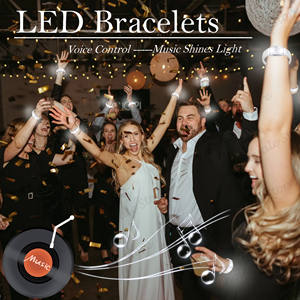 Pulsera LED Personalizable al por Mayor de Jumon, Sincronización Inalámbrica con el Ritmo de la Música, Banda Duradera de TPU+ABS, Batería AAA, para Fiestas de Cumpleaños - Product Image 6